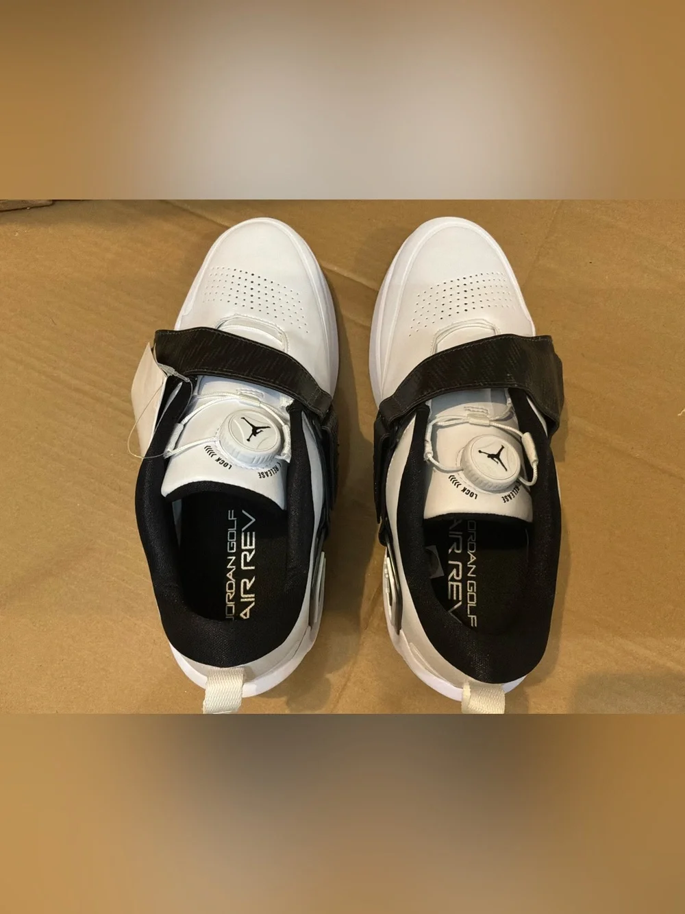 Nike Jordan Air Rev White Black Athletic Golf Shoes FV6338-103 Men's Size 9